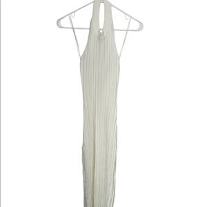 Cream White Halter Maxi Bodycon Dress M